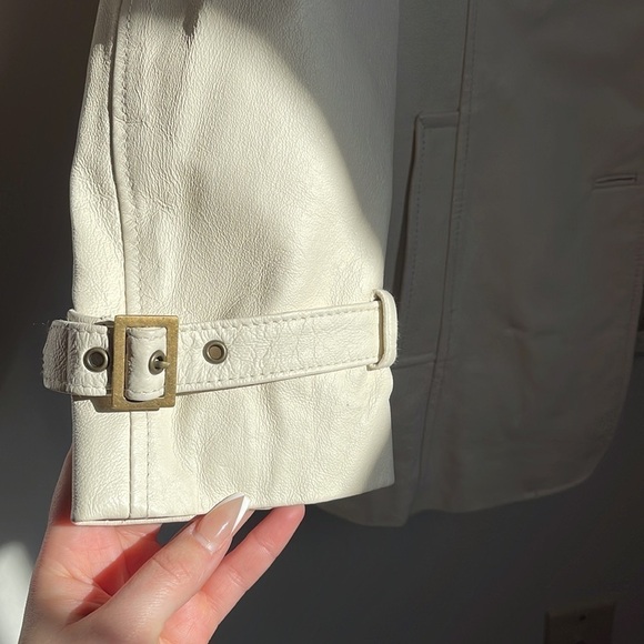 Vintage Terry Lewis Leather Coat - Cheetah print fur trim - Picture 7 of 8